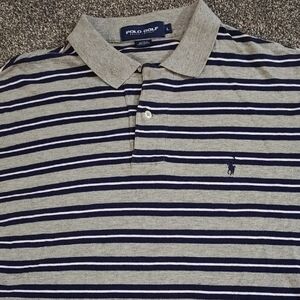 Men's Striped Gray and Blue Shirt
